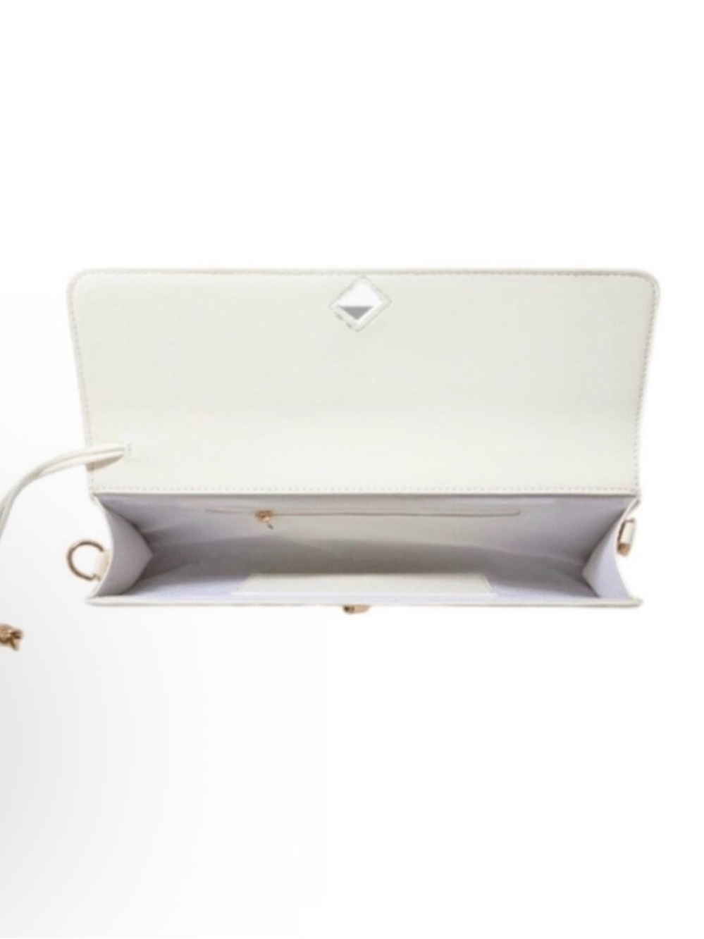 Few Moda Theia Woven Clutch with Gold Knot Accent in White-Cream - Picture 3 of 5